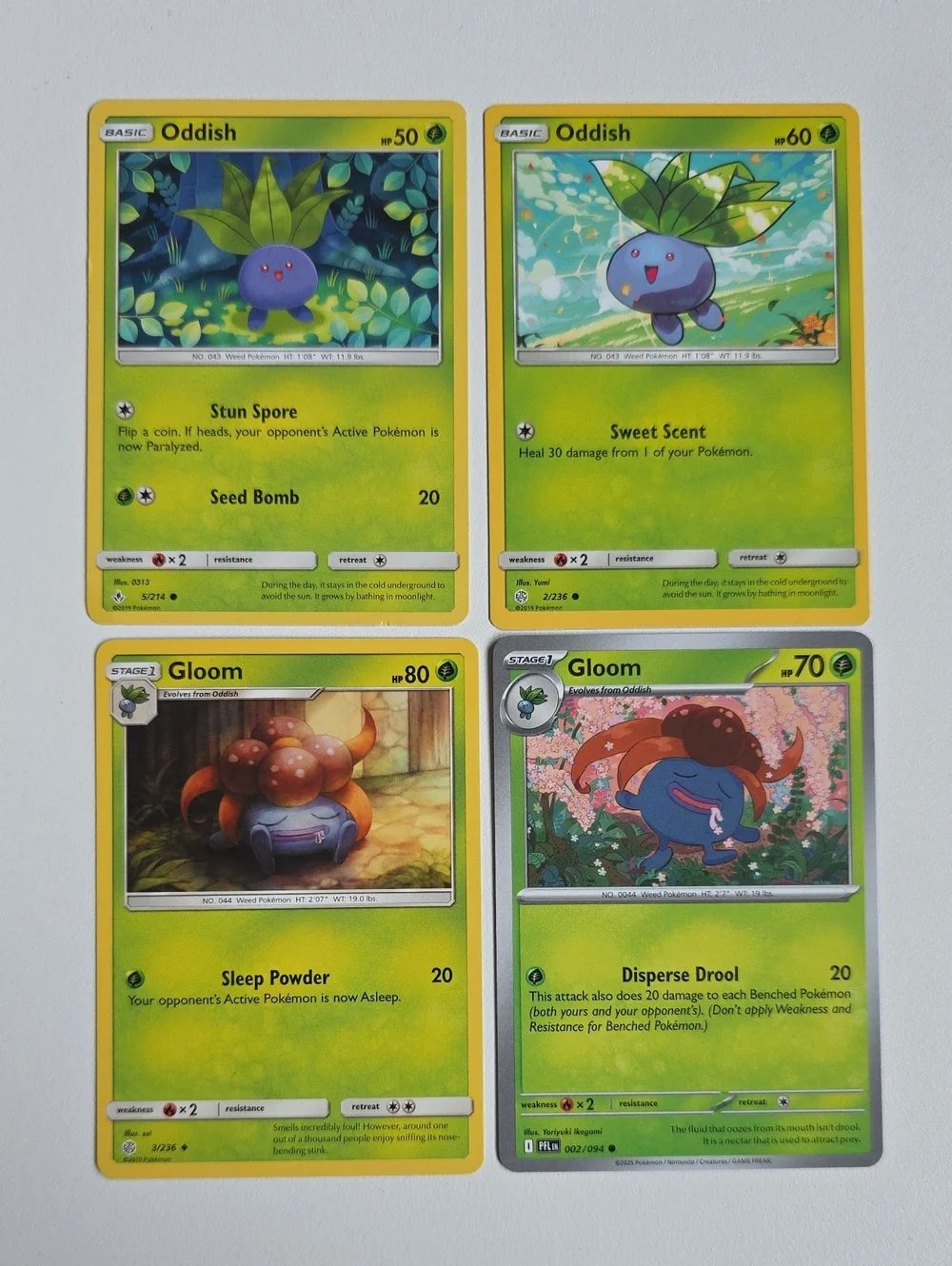 Pokemon Oddish And Gloom Cards